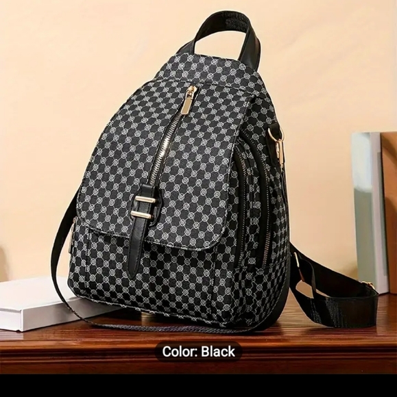 Boutique Bags Pu Leather Black Backpack With Shoulder Strap Poshmark
